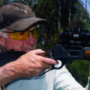 Nick demonstrates how the rifle trigger is squeezed off with the pad of the muscle between the first and second joint of the index finger.